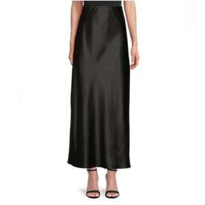 Black Satin Maxi Skirt